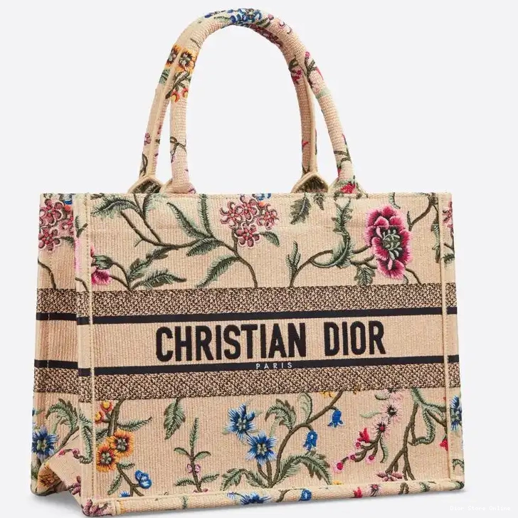 Cheap Canvas Tote Petites Book Beige Dior Fleurs Motif 0507 Hot Sale